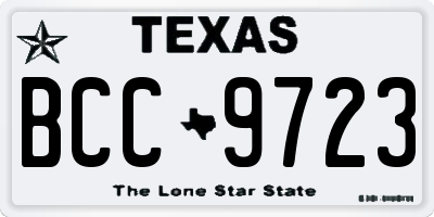 TX license plate BCC9723