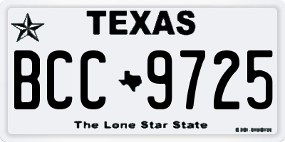 TX license plate BCC9725