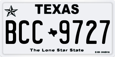 TX license plate BCC9727