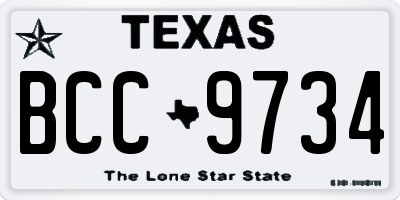 TX license plate BCC9734
