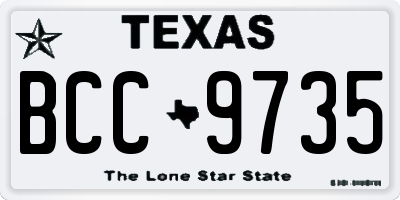 TX license plate BCC9735