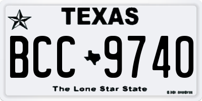 TX license plate BCC9740