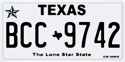 TX license plate BCC9742