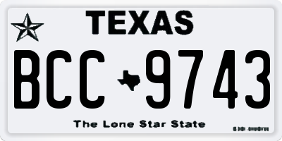 TX license plate BCC9743