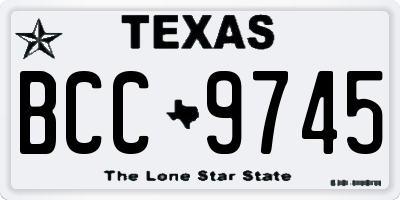 TX license plate BCC9745