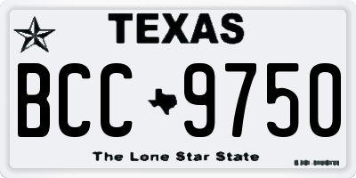 TX license plate BCC9750