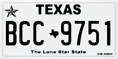 TX license plate BCC9751