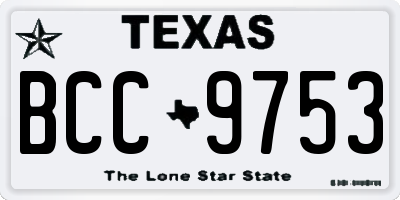TX license plate BCC9753