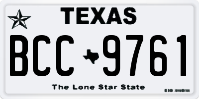 TX license plate BCC9761