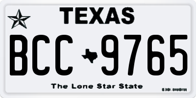 TX license plate BCC9765