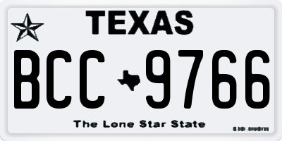 TX license plate BCC9766