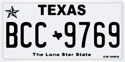 TX license plate BCC9769