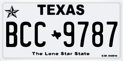 TX license plate BCC9787