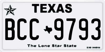 TX license plate BCC9793