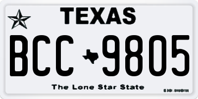 TX license plate BCC9805