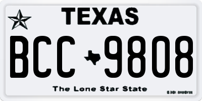 TX license plate BCC9808