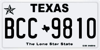 TX license plate BCC9810