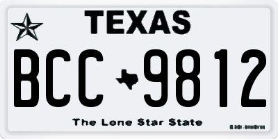 TX license plate BCC9812