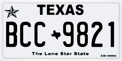 TX license plate BCC9821