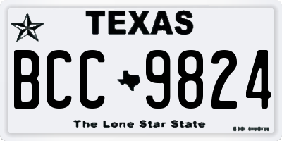 TX license plate BCC9824