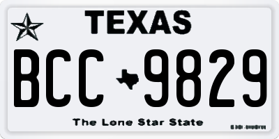 TX license plate BCC9829