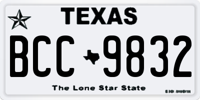 TX license plate BCC9832