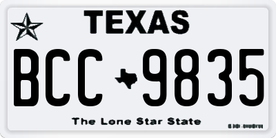 TX license plate BCC9835