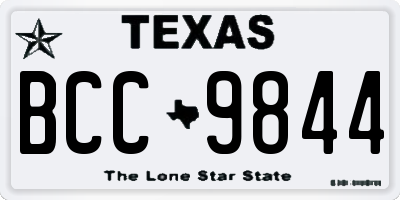 TX license plate BCC9844