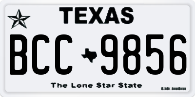 TX license plate BCC9856