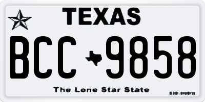 TX license plate BCC9858