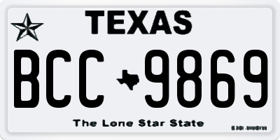 TX license plate BCC9869