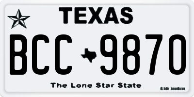 TX license plate BCC9870