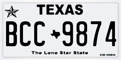 TX license plate BCC9874
