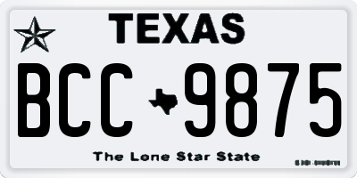 TX license plate BCC9875