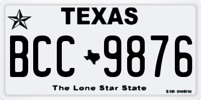 TX license plate BCC9876