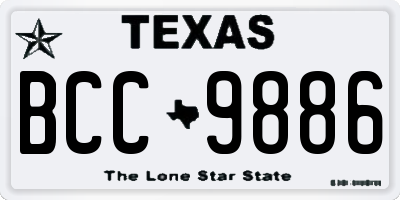 TX license plate BCC9886