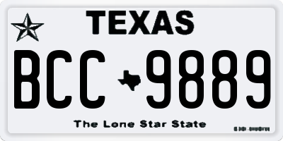 TX license plate BCC9889