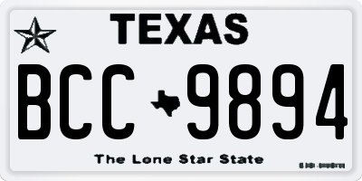 TX license plate BCC9894
