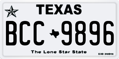 TX license plate BCC9896