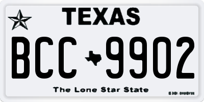 TX license plate BCC9902