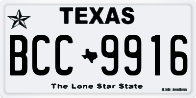 TX license plate BCC9916