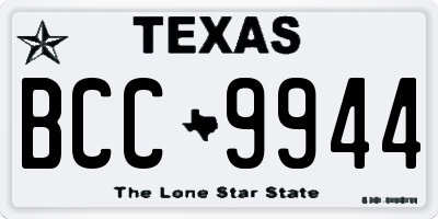 TX license plate BCC9944