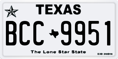 TX license plate BCC9951