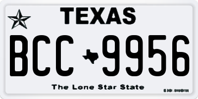 TX license plate BCC9956