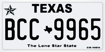 TX license plate BCC9965