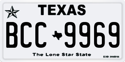 TX license plate BCC9969
