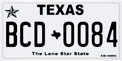 TX license plate BCD0084