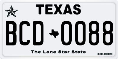TX license plate BCD0088