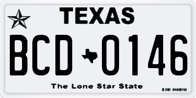 TX license plate BCD0146