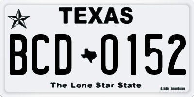 TX license plate BCD0152